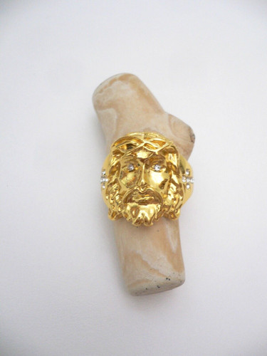 Large gold tone jesus - tone,